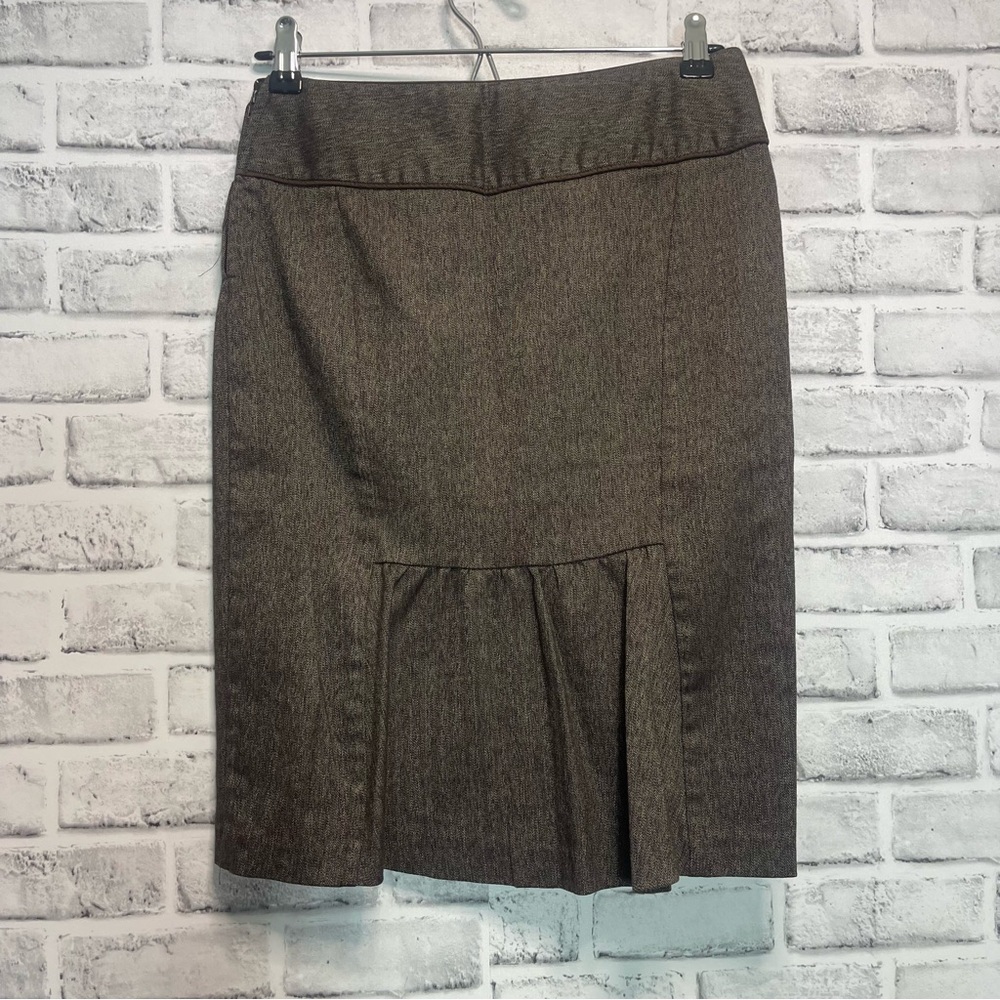 B Wear Byer California Brown Pencil Skirt Back Pleated Ruffle Juniors 3 - Picture 3 of 6